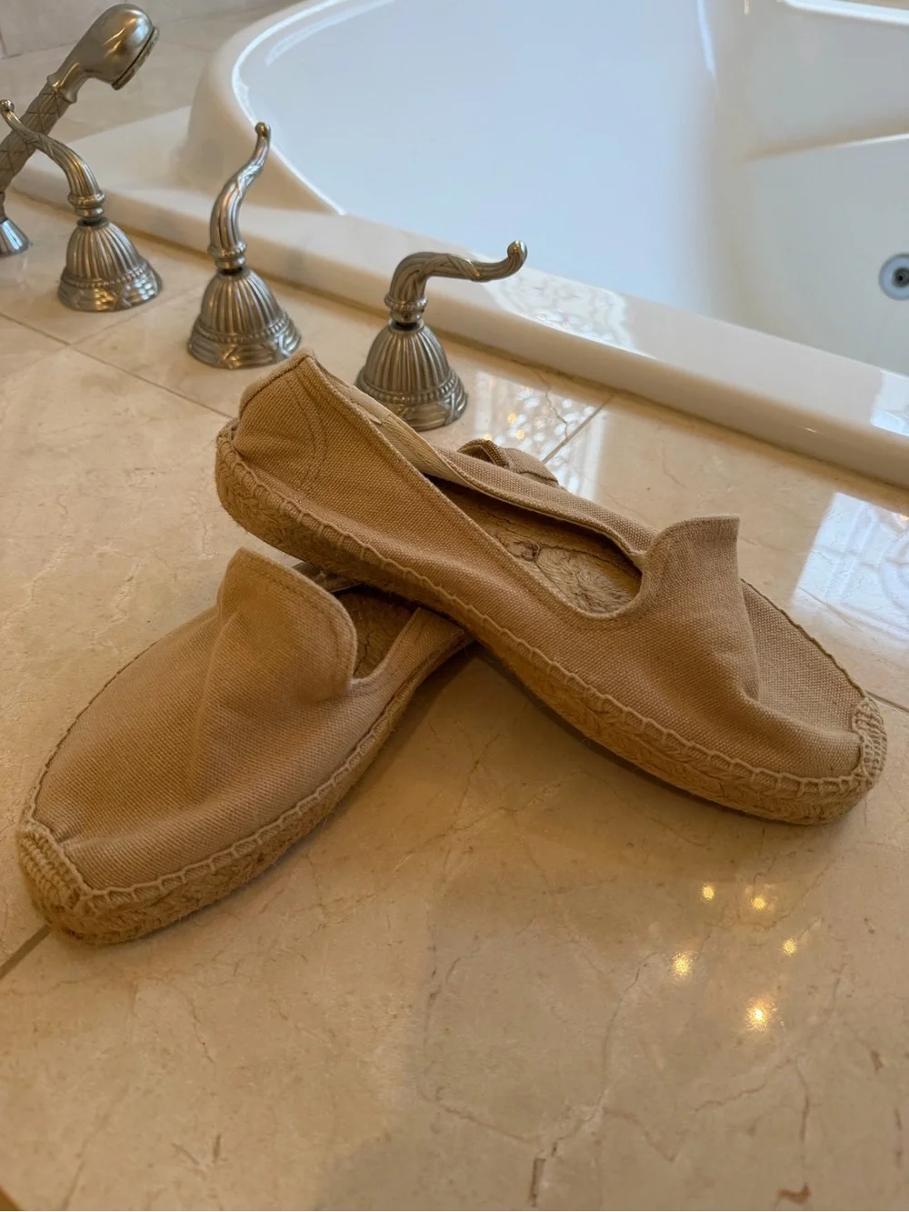 Soludos Tan Canvas Espadrille Flats